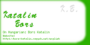 katalin bors business card